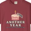 Close-up of the Another Year of Cat Hair print on a Chili Comfort Colors 1717 tee