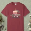 another-year-of-cat-hair-tee-chili-front Another Year of Cat Hair design on a Chili Comfort Colors 1717 tee, laid flat