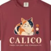 Close-up of the Calico print on a Chili Comfort Colors 1717 tee