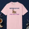 Mother of One Very Small Tiger design on a Blossom Comfort Colors 1717 tee, laid flat
