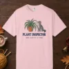 Plant Inspector design on a Blossom Comfort Colors 1717 tee, laid flat